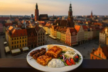 Moussaka, souvlaki i sałatka grecka z widokiem na Rynek we Wrocławiu