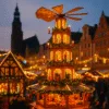 jarmark bożonarodzeniowy we Wrocławiu z dekoracjami i tłumem odwiedzających w grudniu