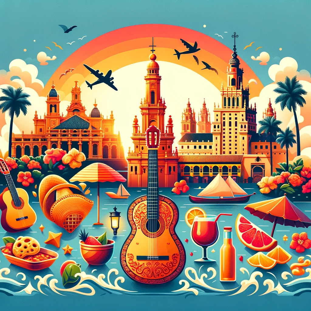 Ikonografia Hiszpanii: Plaże, Zabytki, Flamenco, Kuchnia