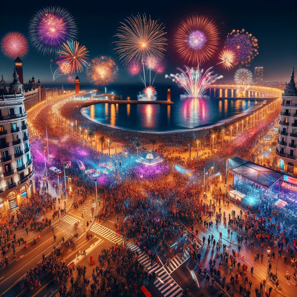 Sylwestrowe świętowanie w Barcelonie: Plaça d'Espanya, Barceloneta i nocne życie miasta