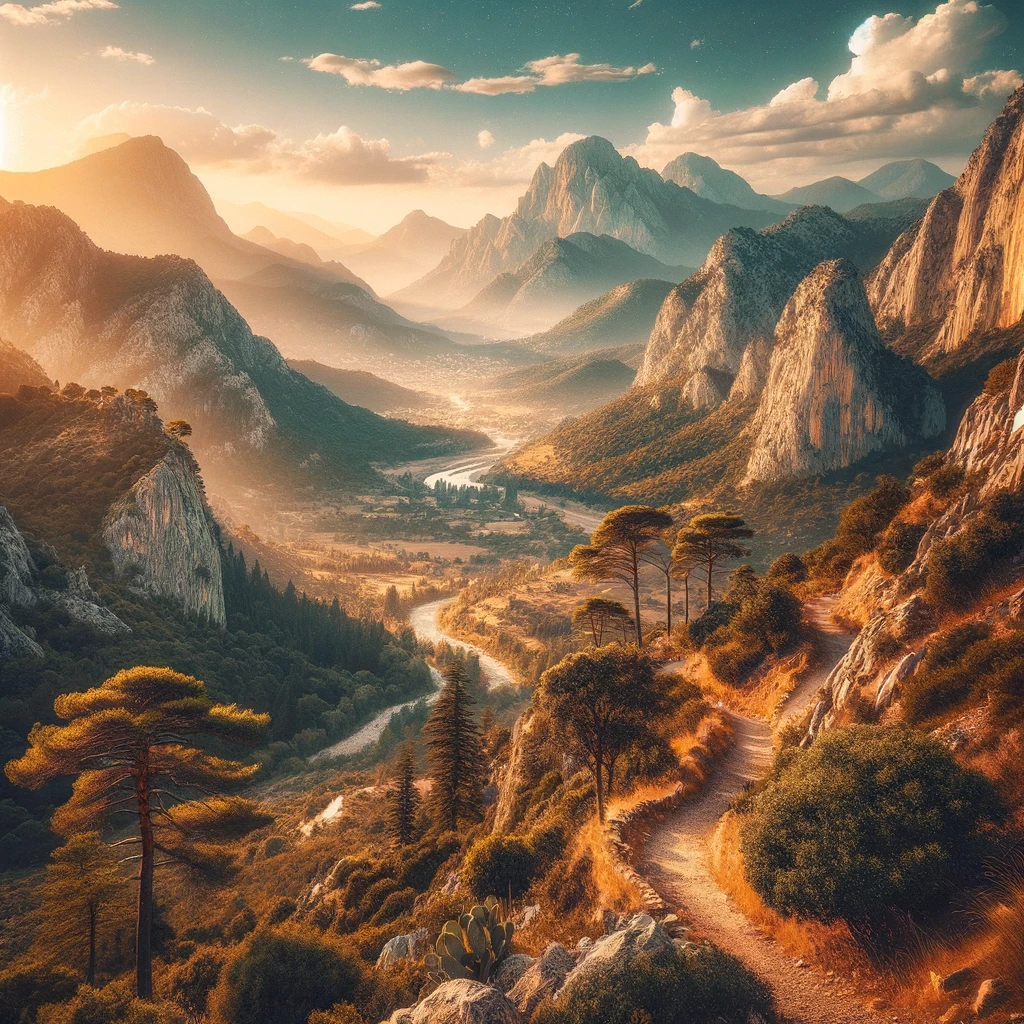 Malowniczy widok na Lycian Way w Turcji z zapierającymi dech w piersiach krajobrazami