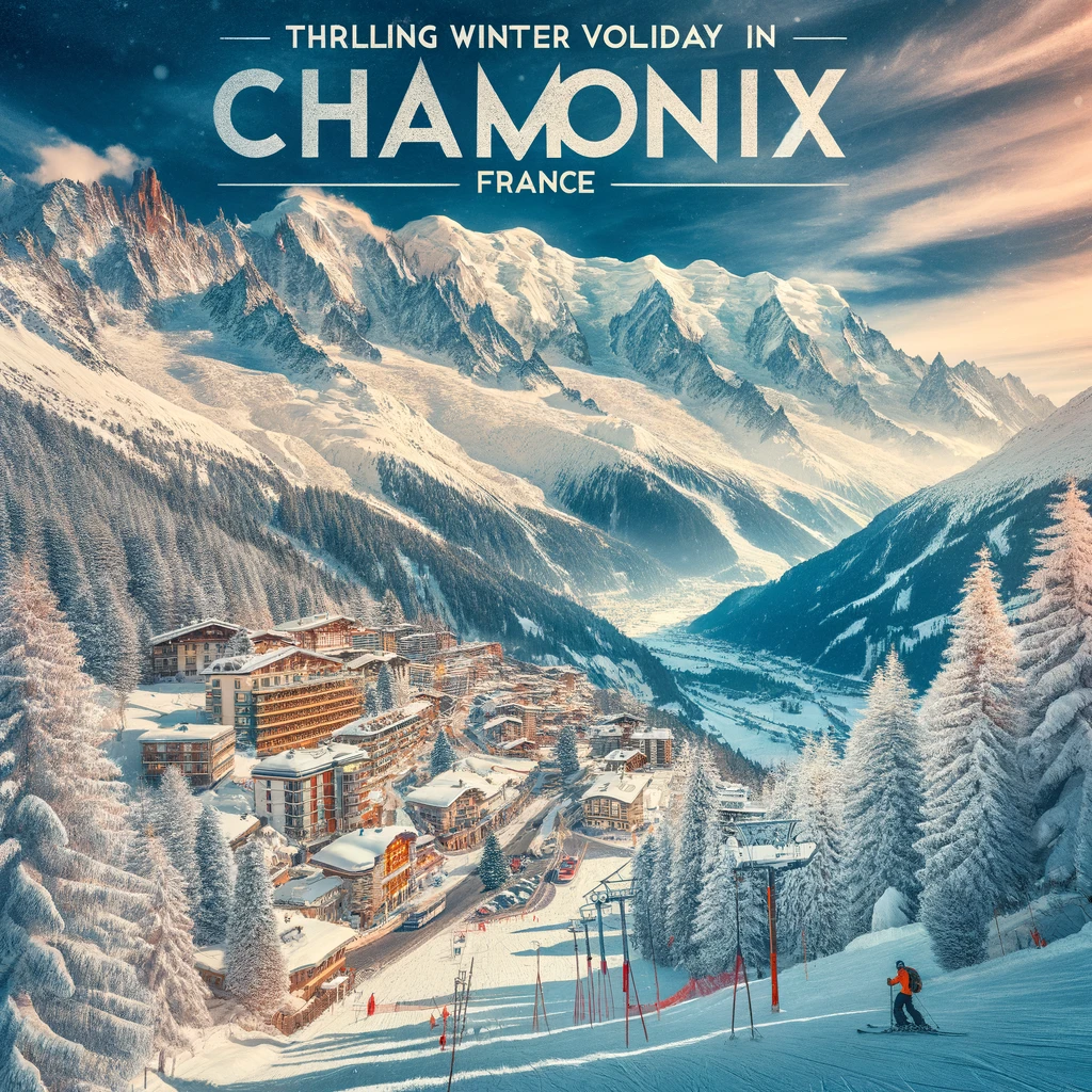 Zimowy widok na Chamonix i Mont Blanc, idealny na ekscytujące ferie