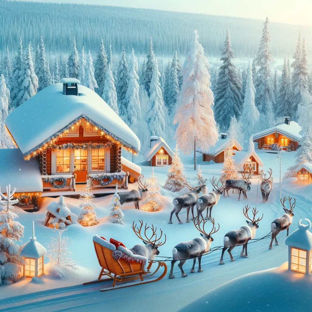 Magiczna zimowa sceneria w Laplandii, idealna dla rodzin