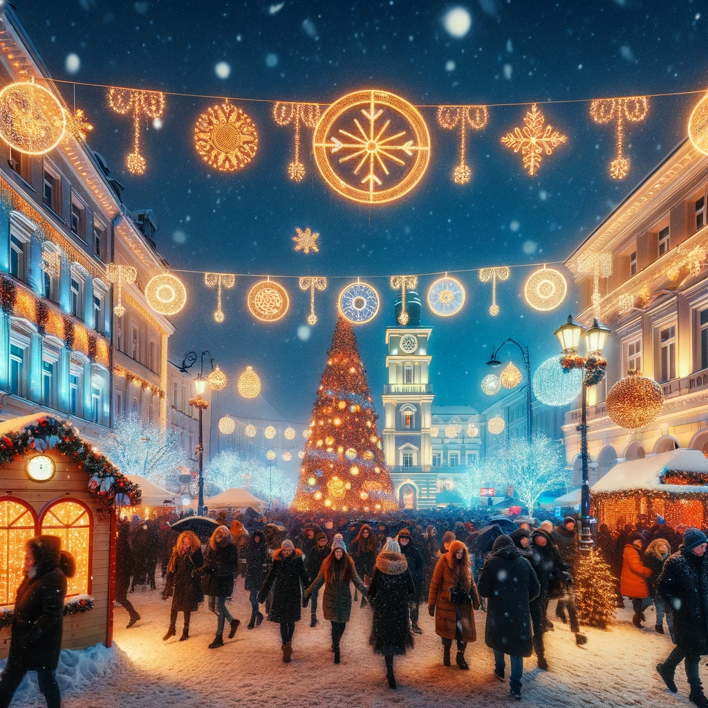 Zimowy festiwal w Polsce z dekoracjami świetlnymi