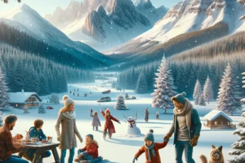 Rodzinne ferie zimowe w Estonii: radość i zabawa na śniegu z widokiem na góry