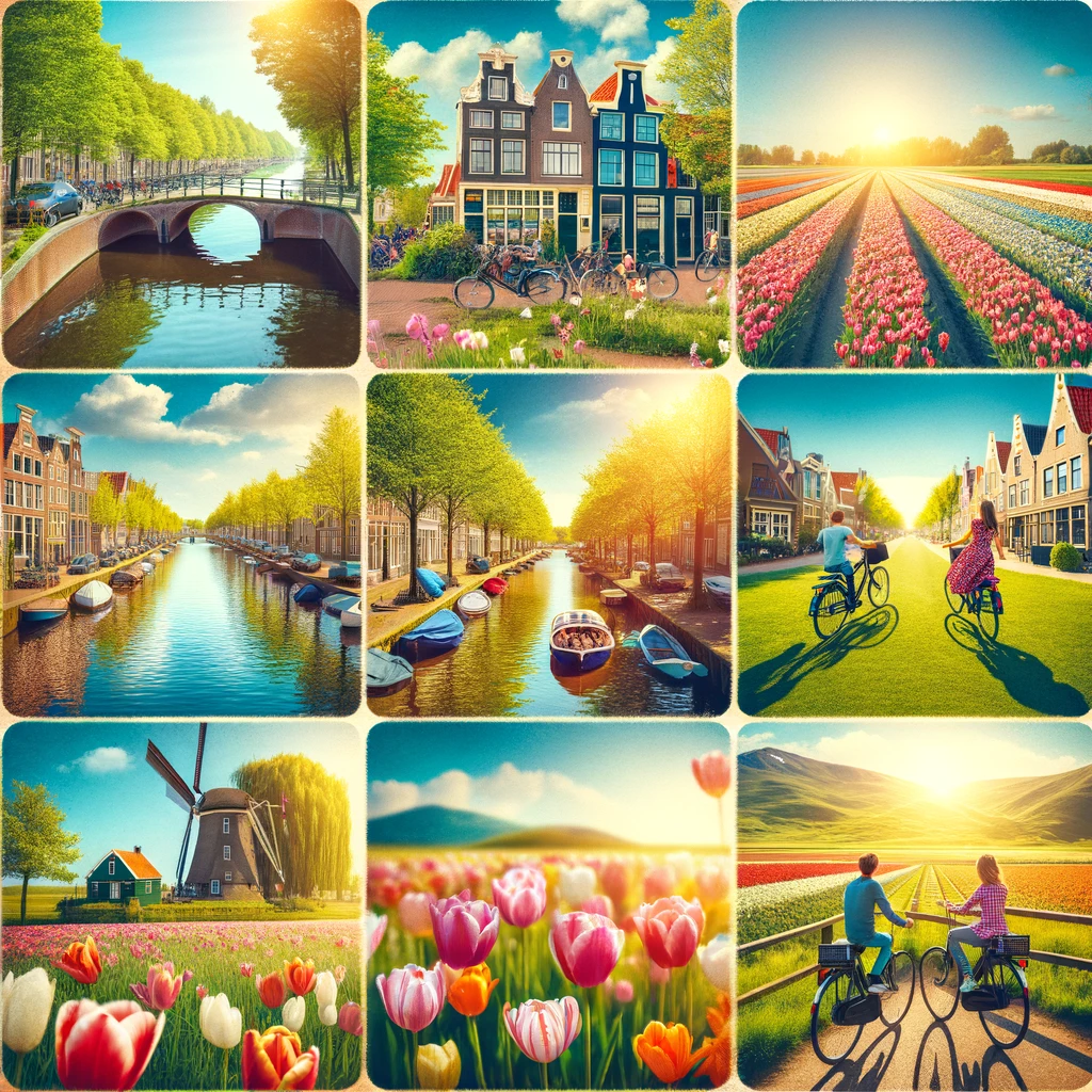 Holenderskie lato: kanał, tulipany i rowerzyści