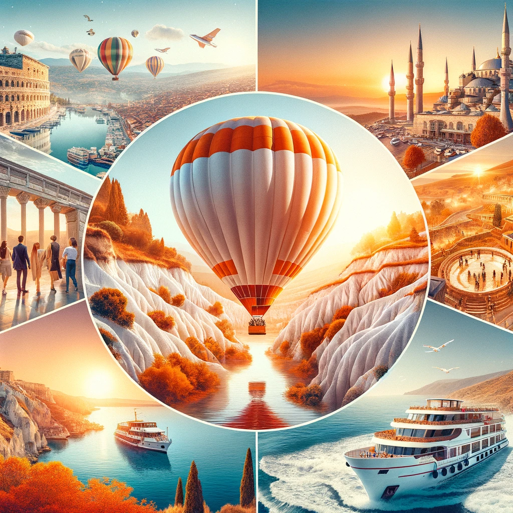 Esencja wycieczek i wypraw w Turcji: zwiedzanie Stambułu, lot balonem w Kapadocji, tarasy w Pamukkale i rejs po wybrzeżu Egejskim.