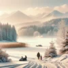 Zimowy pejzaż na Mazurach, idealny na rodzinny urlop w lutym