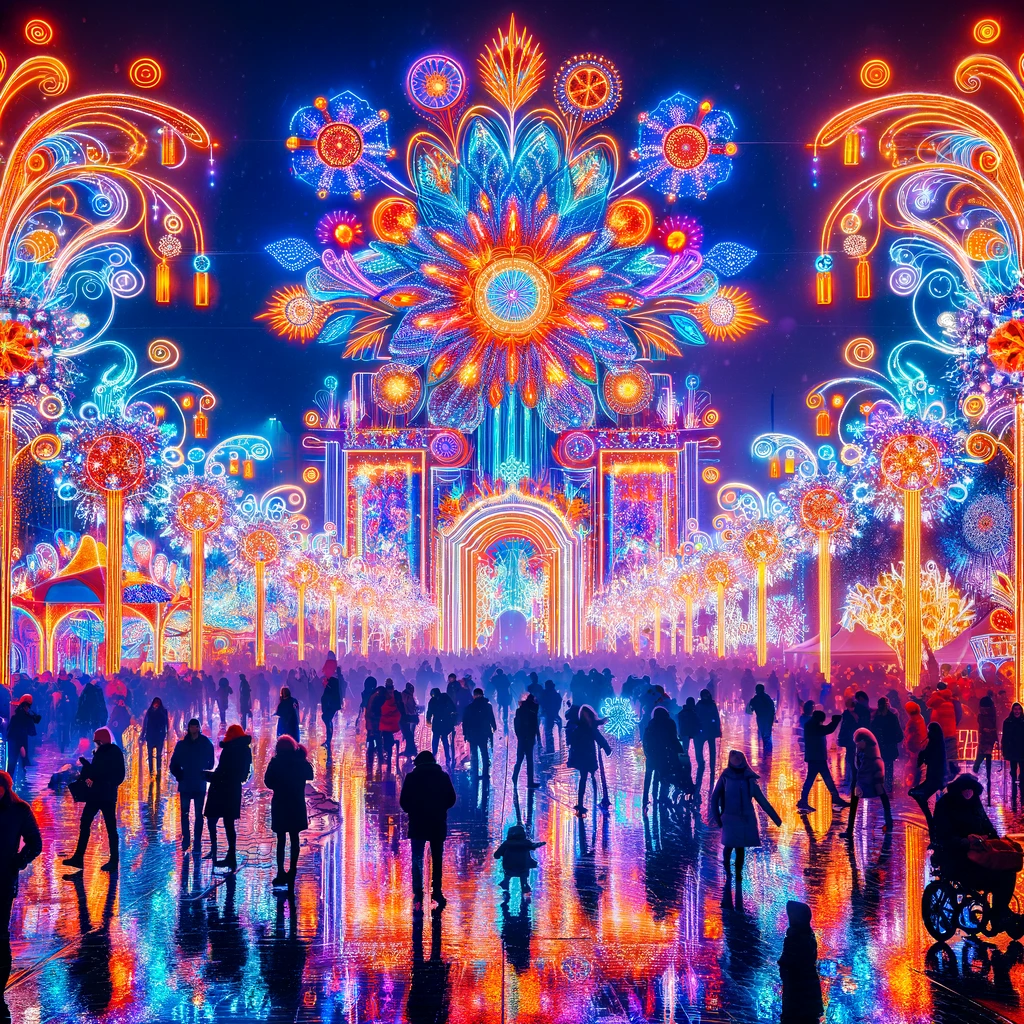 Festiwal Światła w Warszawie, kolorowe światła i artystyczne instalacje