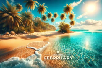 Tropikalna plaża z krystalicznie czystą wodą - idealne miejsce na wakacje w lutym