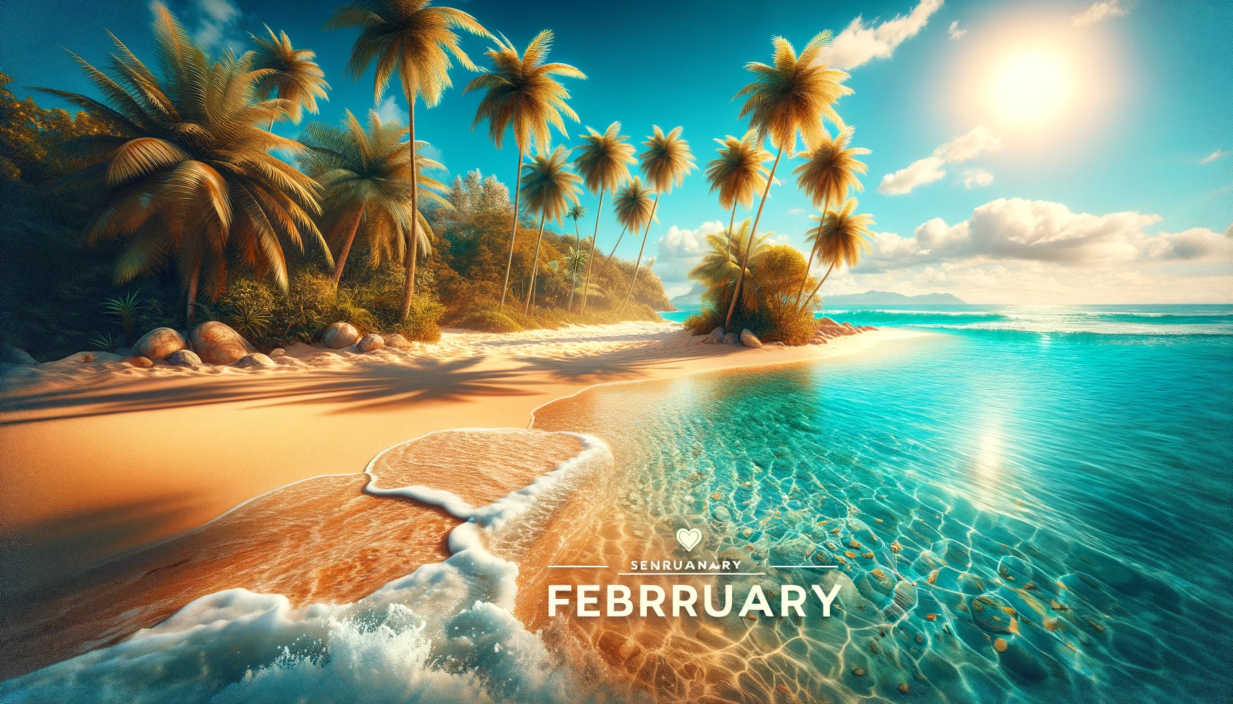 Tropikalna plaża z krystalicznie czystą wodą - idealne miejsce na wakacje w lutym