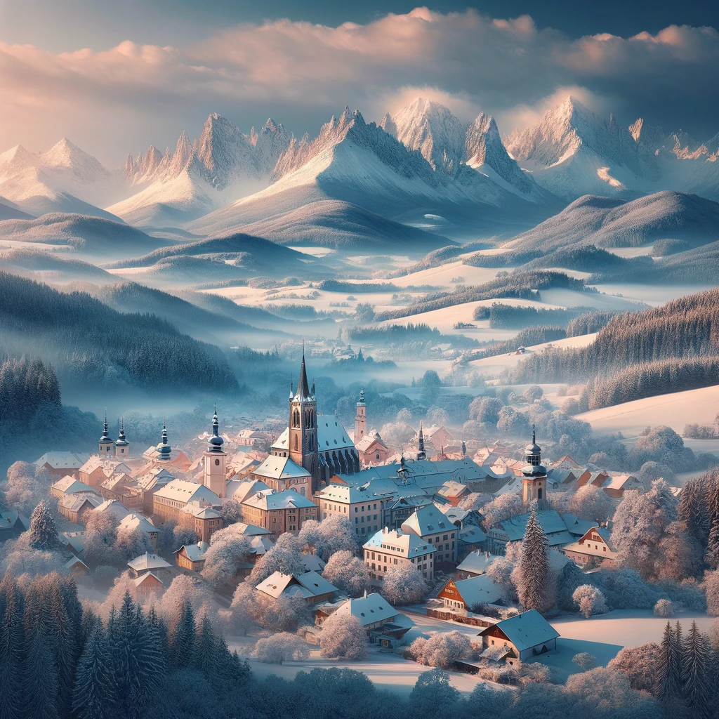 Zimowy pejzaż w Czechach, idealne miejsce na urlop w lutym