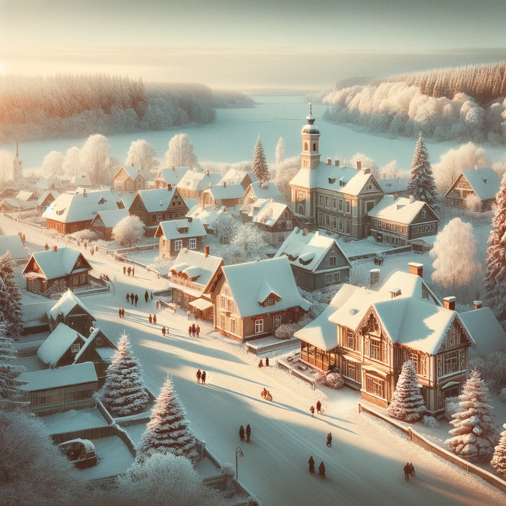 Zimowy krajobraz Łotwy, idealne miejsce na urlop w lutym