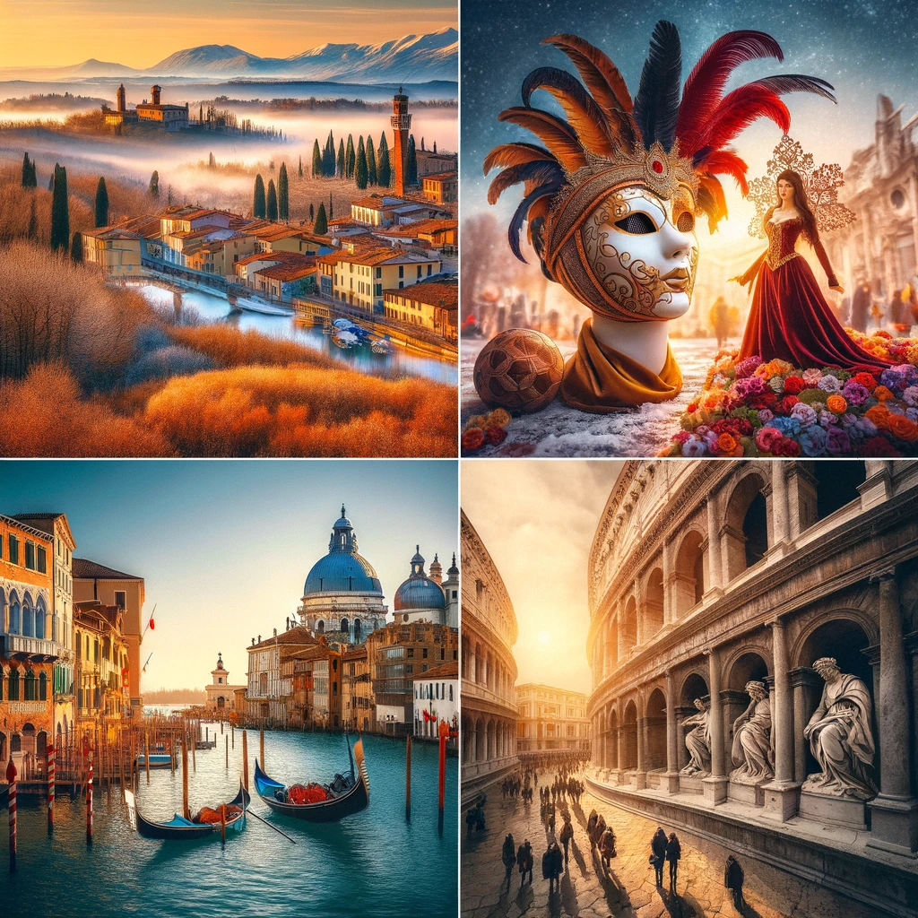 Toskania, Wenecja i Rzym w lutym: malownicze krajobrazy, karnawał i zabytki.