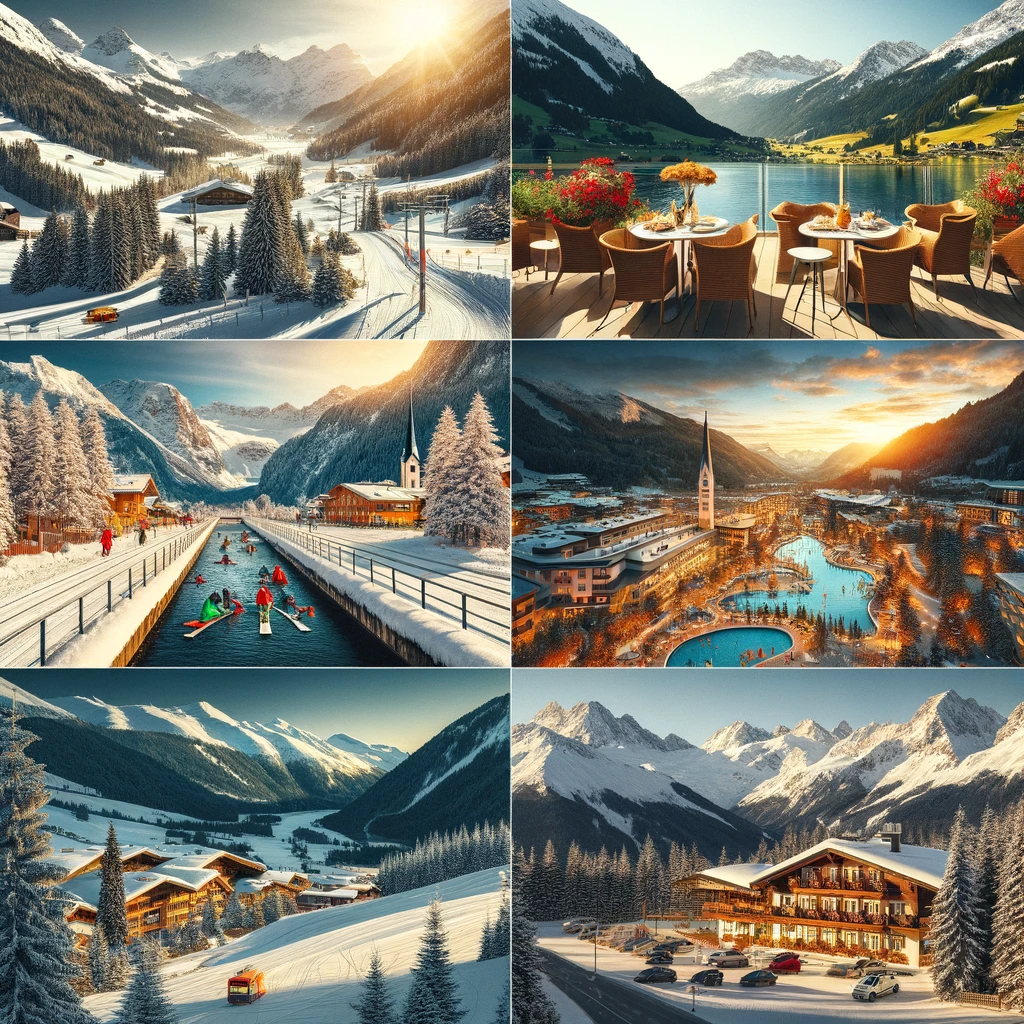 Kolorytne krajobrazy zimowych kurortów w Austrii: Tyrol, Salzburg, Karyntia, Vorarlberg