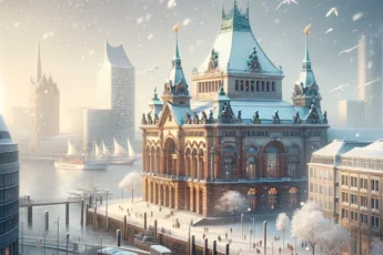 Zimowy widok na Hamburg: piękno miejskiej architektury w lutym
