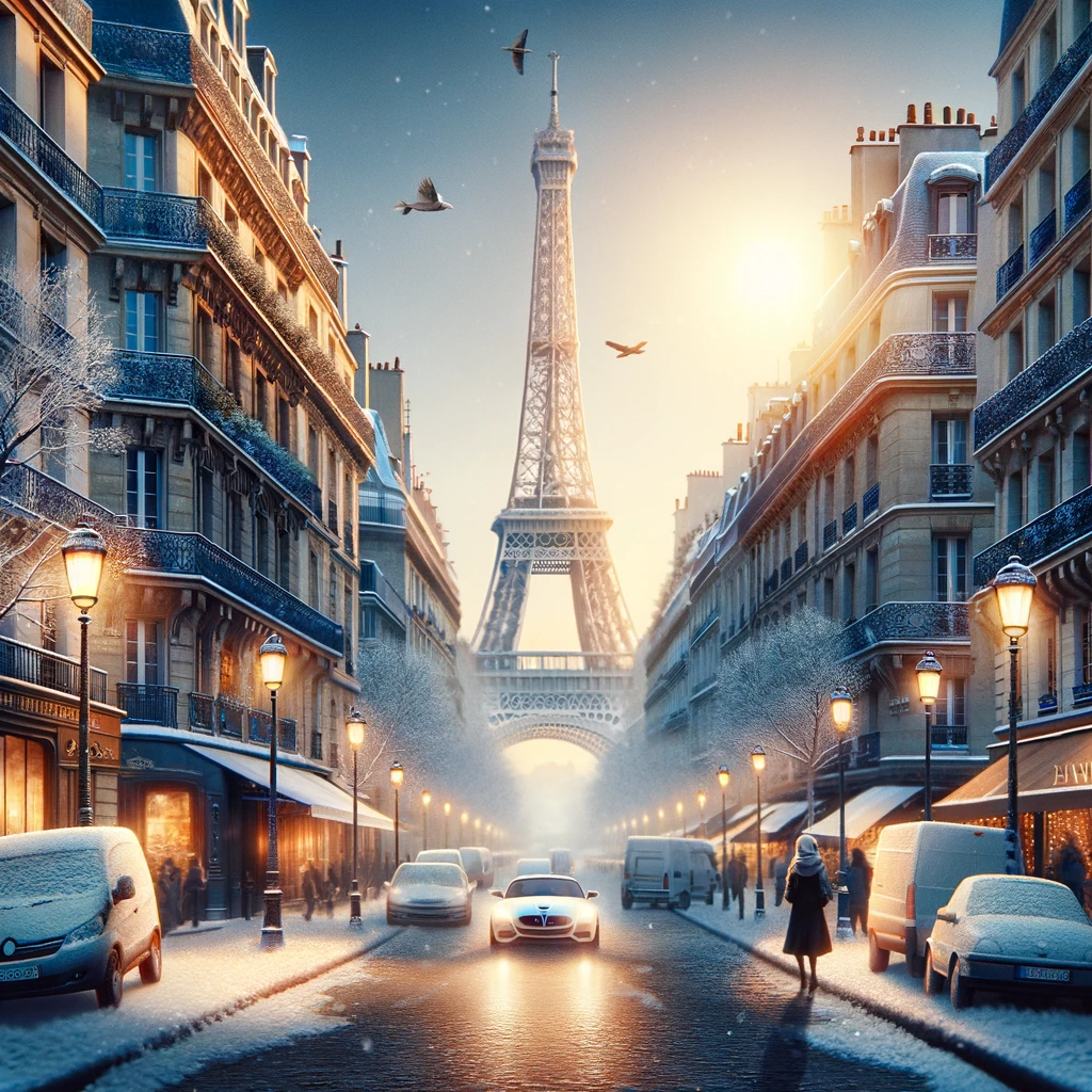 Paryż w lutym: romantyczna atmosfera zimowego miasta z Wieżą Eiffla