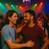 Kolorowa noc w klubie LGBT+ w Krakowie — tłum ludzi bawiących się pod tęczowymi światłami, radosna atmosfera i taniec bez barier