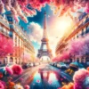 Paryż w marcu: Wieża Eiffla i kwitnące kwiaty