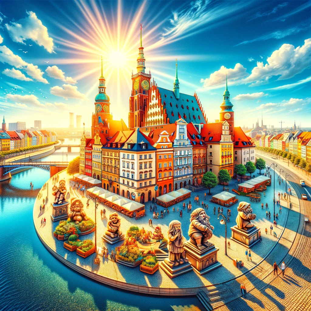 Wrocław w lipcu - słoneczny i tętniący życiem widok miasta