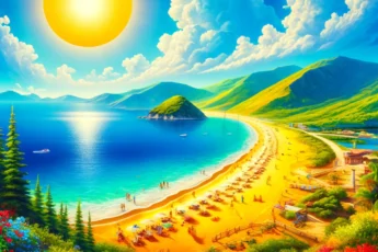 Piękna plaża w Grecji, maj, idealne miejsce na majówkę