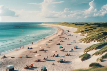 Piękna plaża nad Morzem Bałtyckim w Niemczech