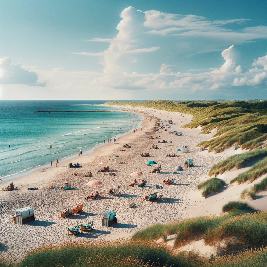 Piękna plaża nad Morzem Bałtyckim w Niemczech