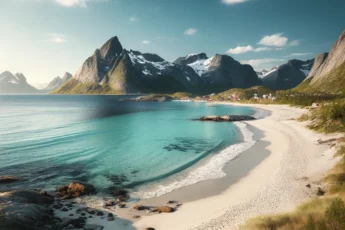 Plaża w Lofotach, Norwegia