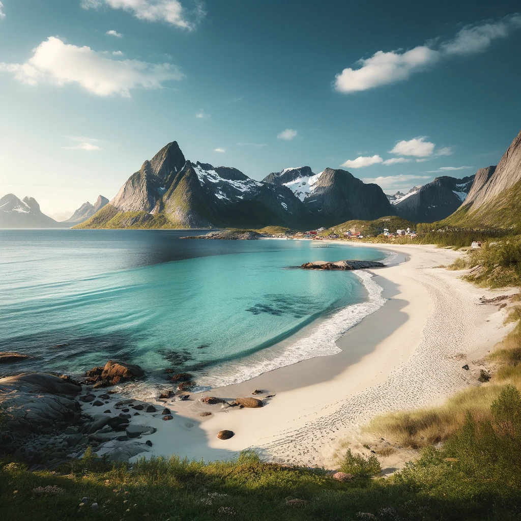 Plaża w Lofotach, Norwegia