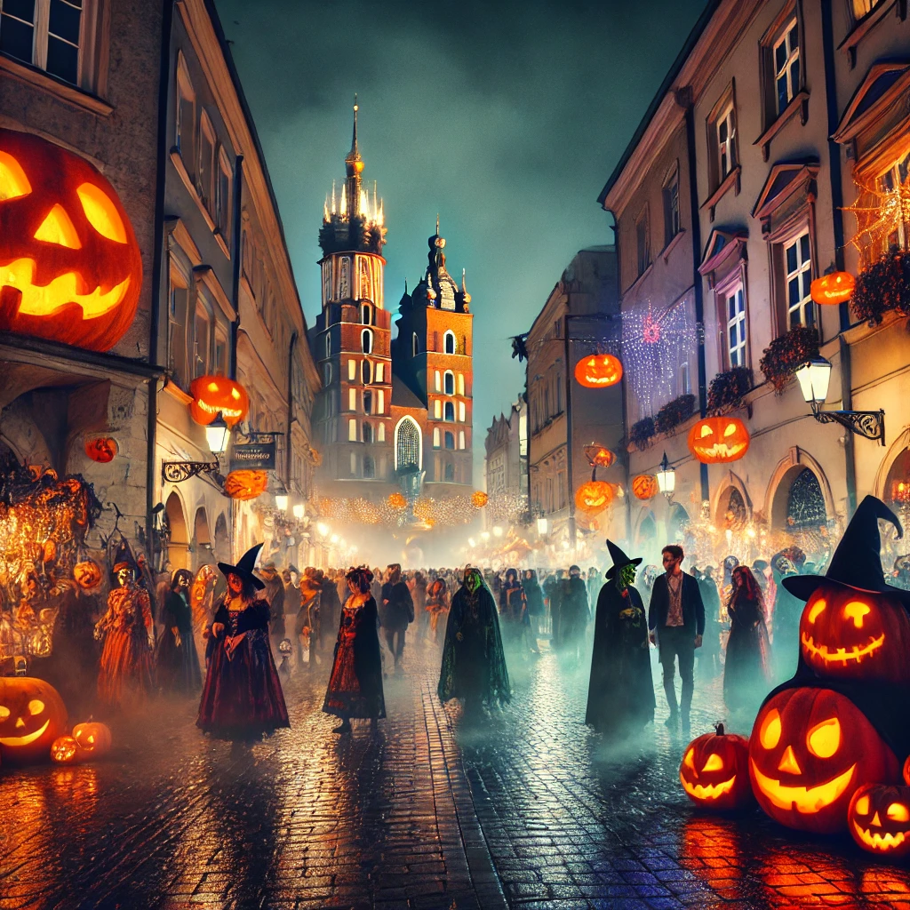 Halloween 2024 w Krakowie – Nocne imprezy, dynie i tematyczne kostiumy na Starym Mieście.