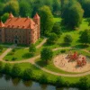 Zamek Leśnica i plac zabaw w otoczeniu zieleni – atrakcje Parku Leśnickiego we Wrocławiu