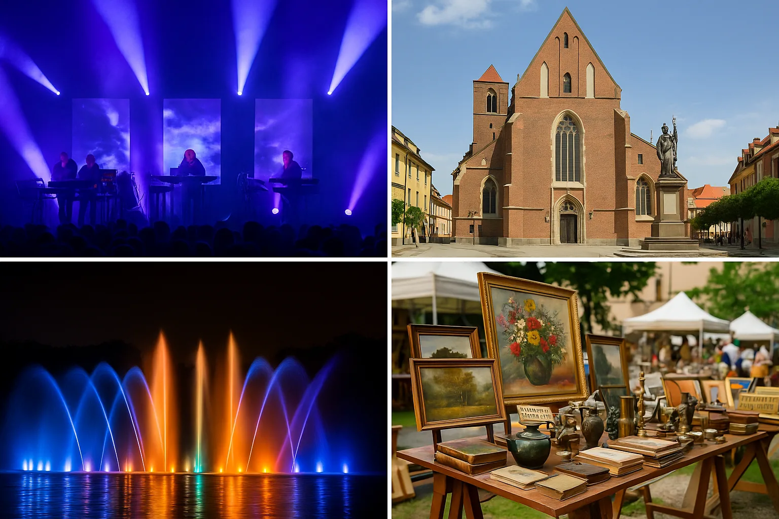 Wrocław 28 sierpnia 2025 – koncert Tangerine Dream, katedra z recitalem Chopina, pokaz Fontanny Multimedialnej i Giełda Staroci