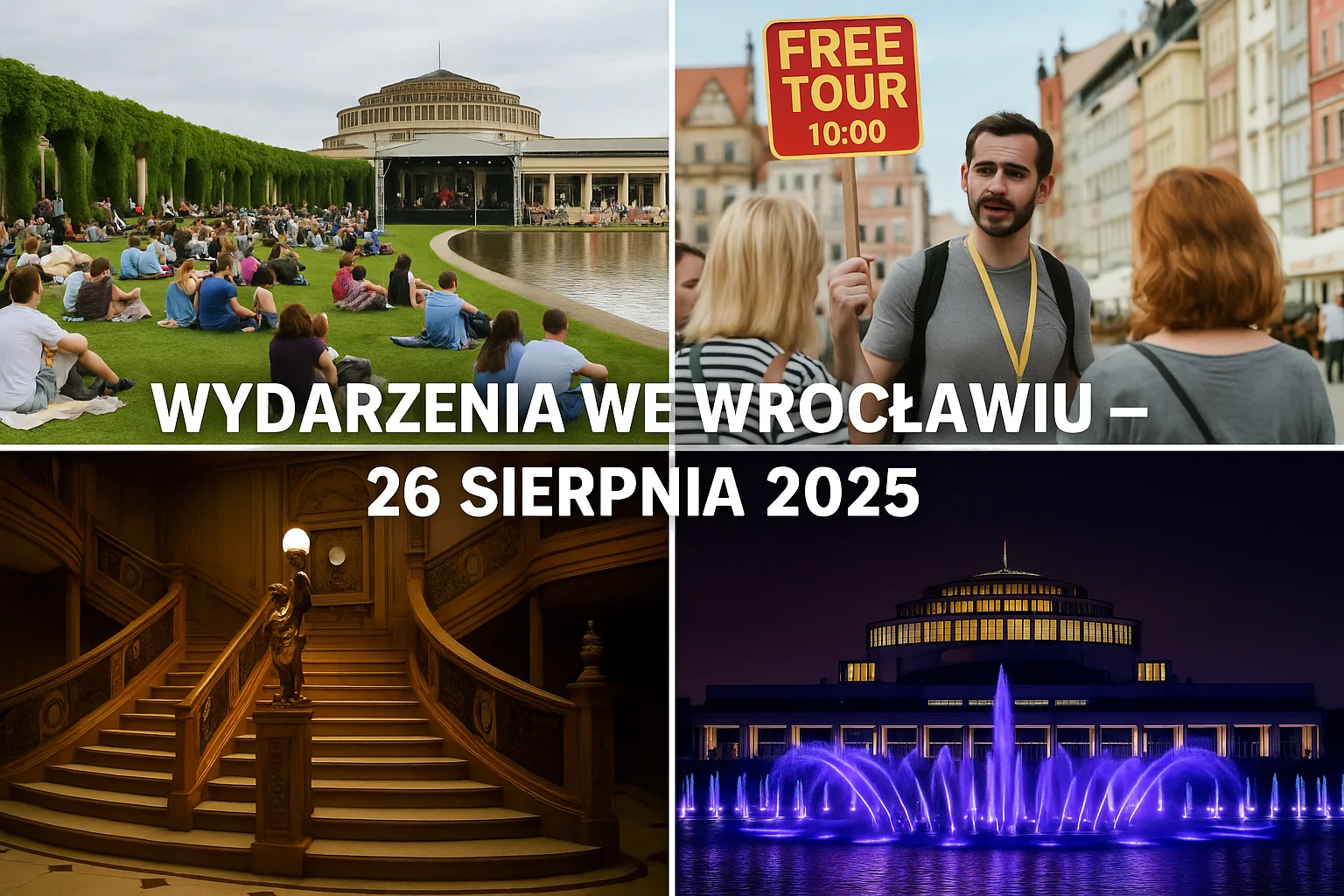 Wrocław 26 sierpnia 2025 – wydarzenia: Lato na Pergoli, spacer z przewodnikiem, wystawa Titanic, pokazy fontann