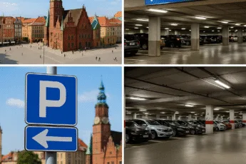 Parking przy Rynku we Wrocławiu – widok centrum, podziemne parkingi i Stare Miasto