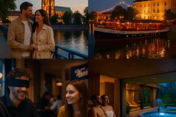 Romantyczny kolaż Wrocław – spacer nad Odrą z widokiem na Ostrów Tumski, kolacja na barce, degustacja czekolady i relaks w saunarium