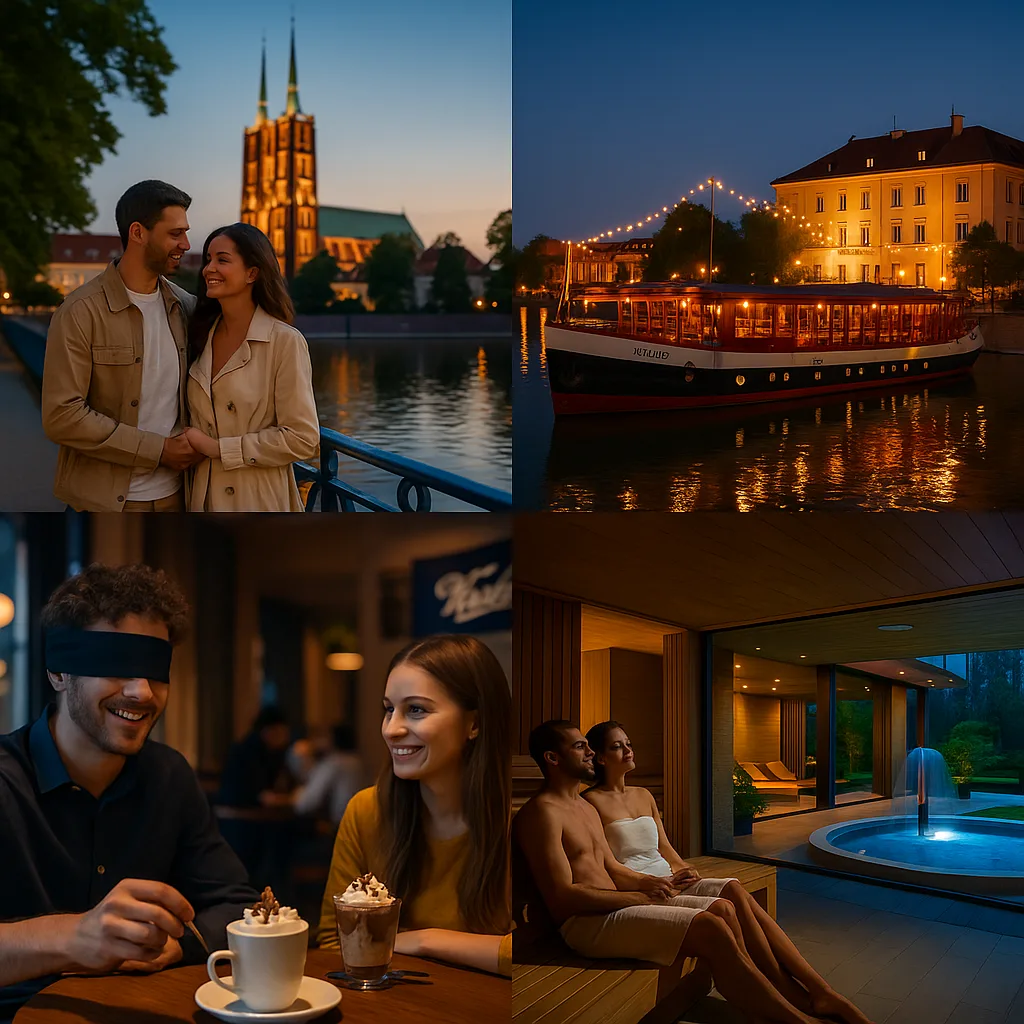 Romantyczny kolaż Wrocław – spacer nad Odrą z widokiem na Ostrów Tumski, kolacja na barce, degustacja czekolady i relaks w saunarium